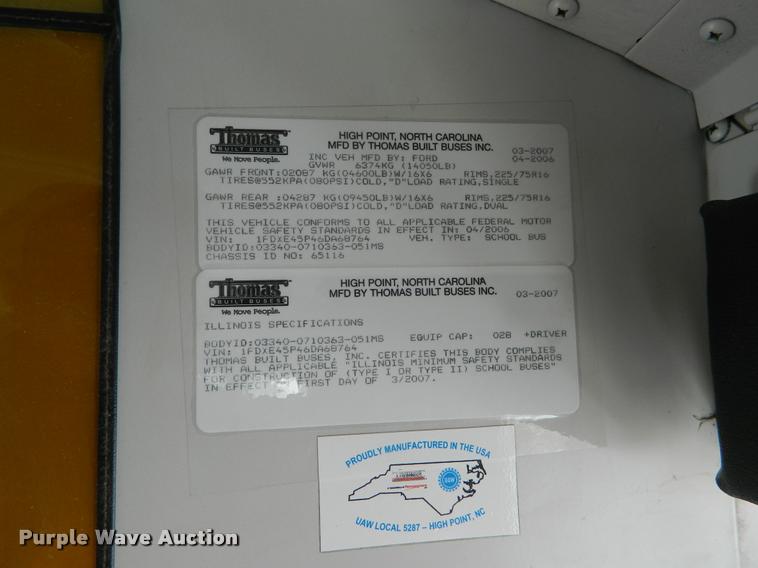 image for item DA9662 2008 Ford E450 Thomas school bus