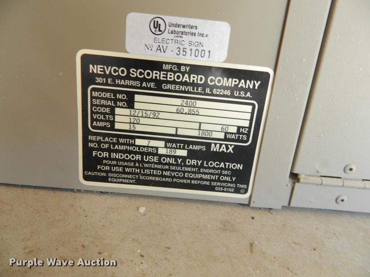 image for item DA9663 Nevco scoreboard