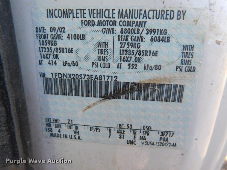 image for item DB1816 2003 Ford F250 XL SuperCab utility truck