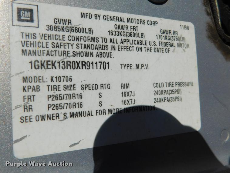 image for item DB1817 1999 GMC Yukon Denali SUV