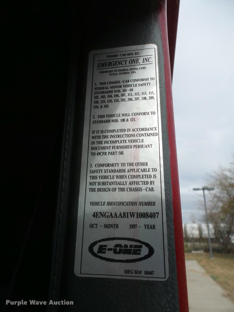 image for item DB2764 1998 Emergency One pumper fire truck