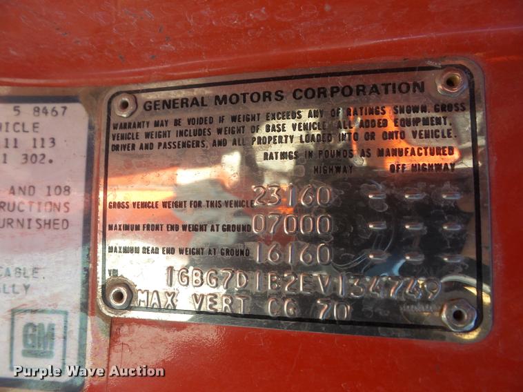 image for item DB2839 1984 Chevrolet C70 tanker fire truck