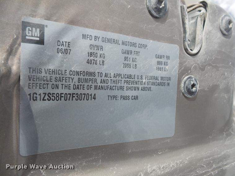 image for item DB2860 2007 Chevrolet Malibu