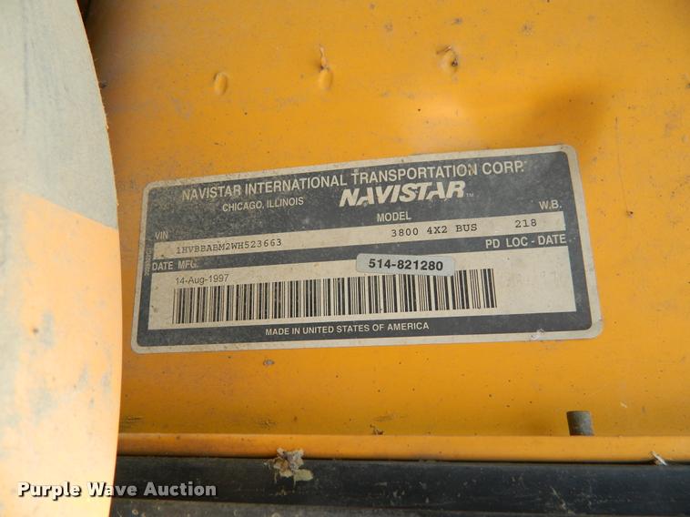 image for item J8801 1998 International 3800 Am Tran school bus