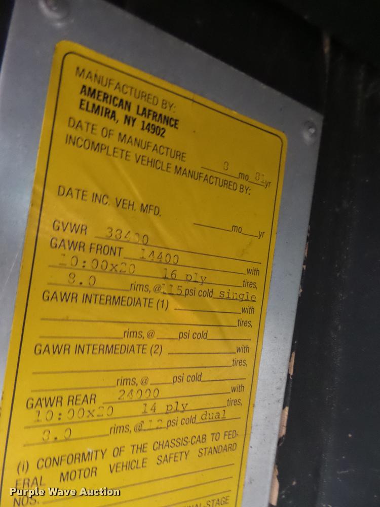 image for item K5651 1981 American Lafrance 75W/C fire truck