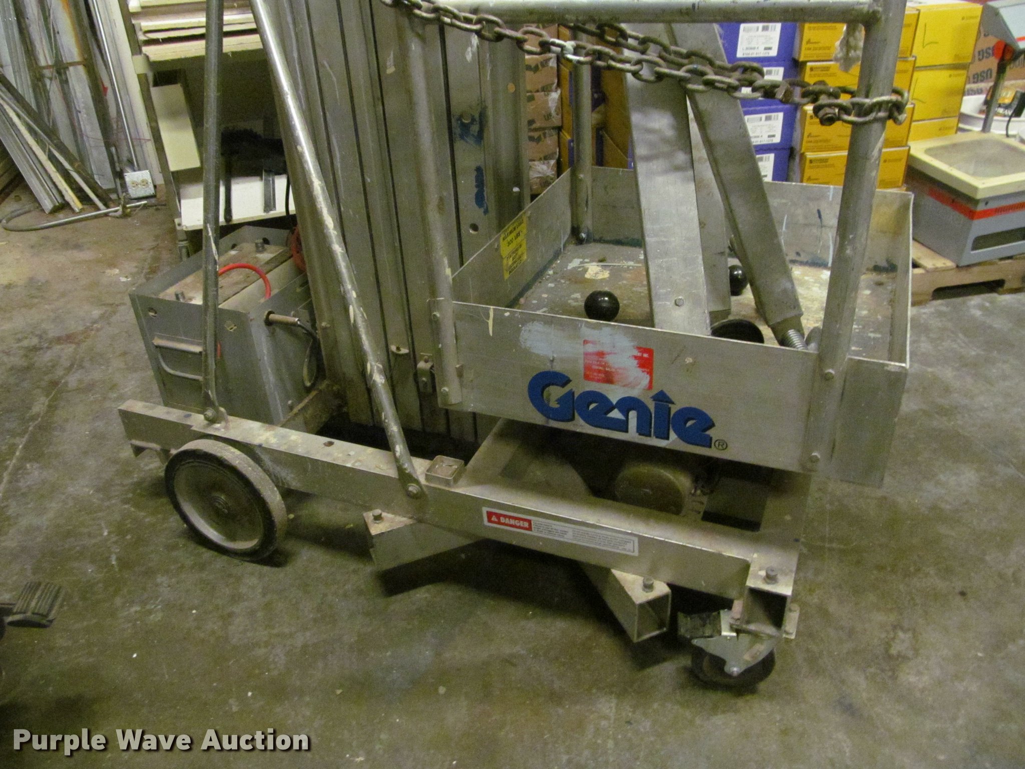 Genie PLC24 man lift in Richmond, KS Item BT9138 sold Purple Wave