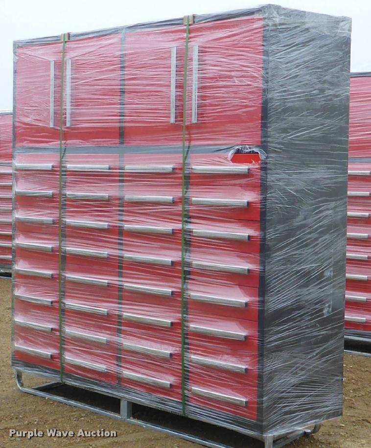 image for item F1030 7.21' x 6.57' x 1.96' steel work bench