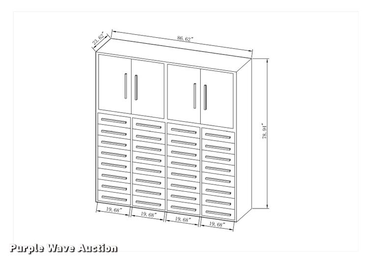 image for item F1030 7.21' x 6.57' x 1.96' steel work bench