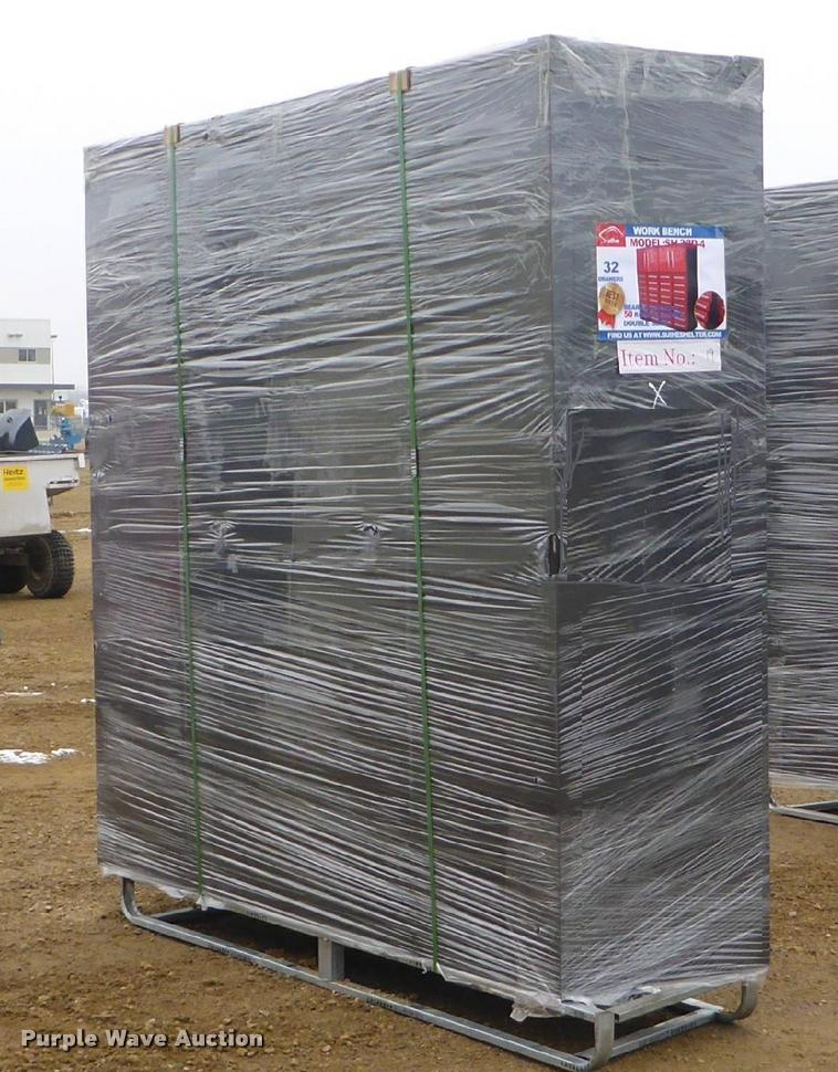 image for item F1030 7.21' x 6.57' x 1.96' steel work bench