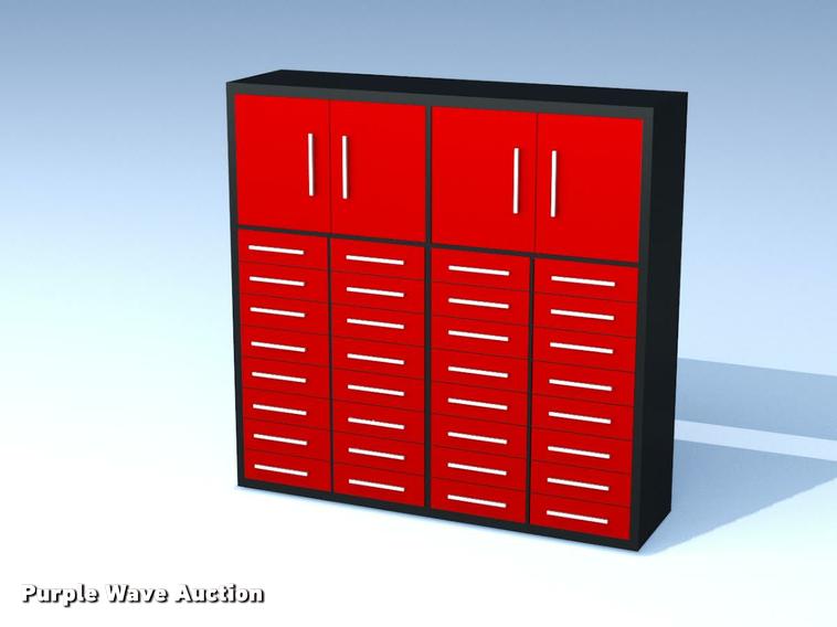 image for item F1030 7.21' x 6.57' x 1.96' steel work bench