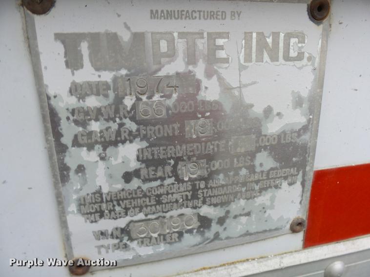 image for item L7185 1974 Timpte grain trailer