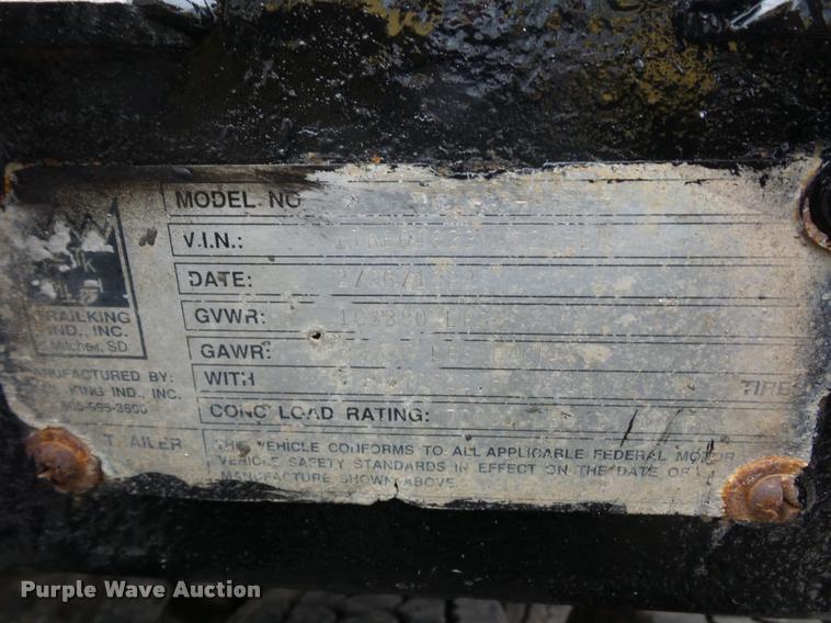 image for item L4503 1992 Trail King drop deck trailer