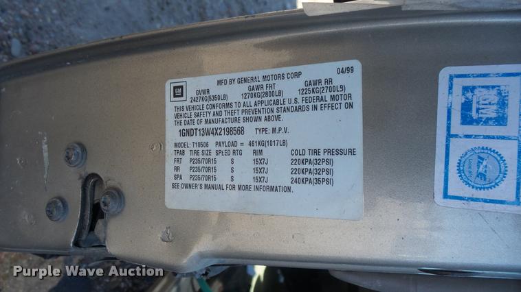 image for item DA0270 1999 Chevrolet Blazer SUV