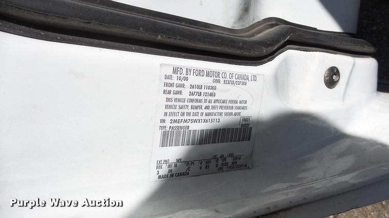 image for item DA0281 2001 Mercury Grand Marquis