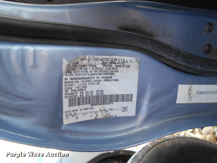 image for item AT9661 1998 Mercury Sable