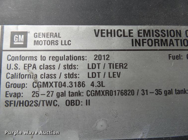 image for item BM9556 2012 Chevrolet Silverado 1500 pickup truck