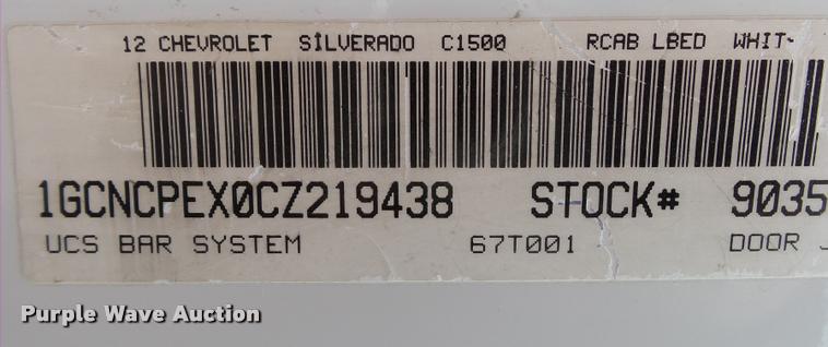 image for item BM9556 2012 Chevrolet Silverado 1500 pickup truck