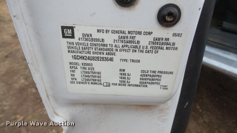 image for item BU9282 2002 Chevrolet Silverado 2500HD pickup truck