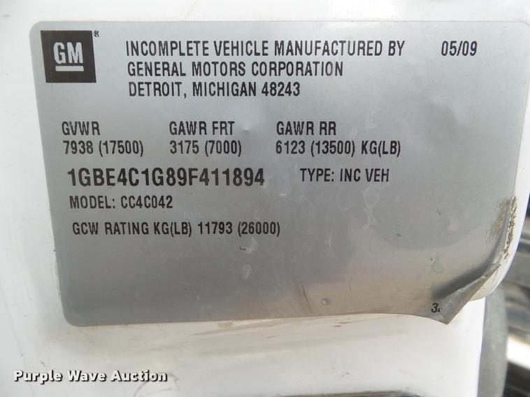 image for item DA5246 2009 Chevrolet C4500 truck cab and chassis