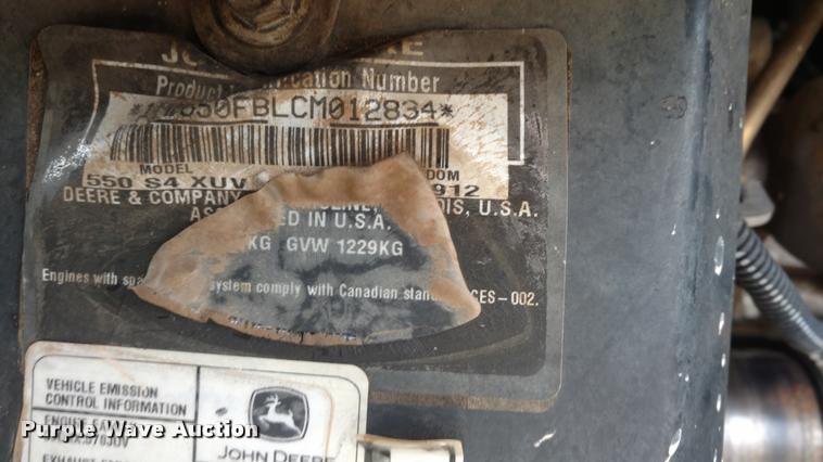 image for item DA5504 2012 John Deere Gator 550 S4 utility vehicle