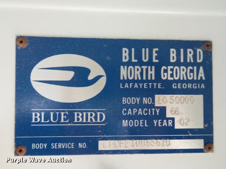 image for item DA5838 2002 Blue Bird TC2000 school bus