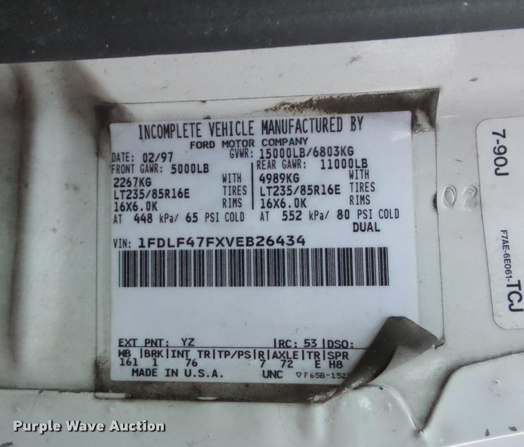 image for item DA5844 1997 Ford F450 Super Duty utility truck