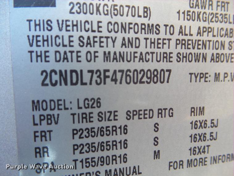 image for item DA7550 2007 Chevrolet Equinox SUV