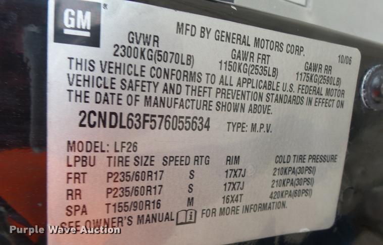 image for item DA9362 2007 Chevrolet Equinox LT SUV