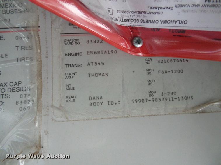 image for item DB2284 1998 Thomas Built Saf-T-Liner MVP ER bus