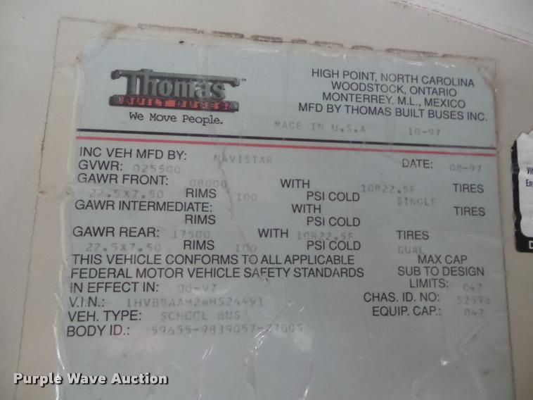 image for item DB2285 1998 International 3800 bus