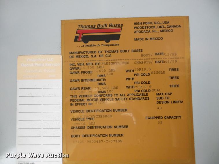 image for item DB2287 2000 Freightliner FS65 Thomas Built bus