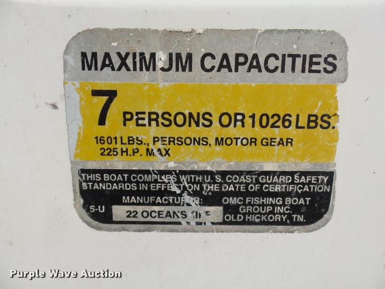 image for item DB4657 1997 Hydra-Sports 22 Ocean ORT1220 boat