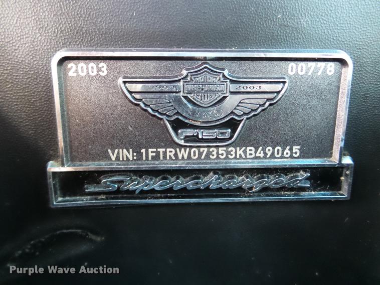 image for item DF9511 2003 Ford F150 Harley-Davidson SuperCrew pickup truck
