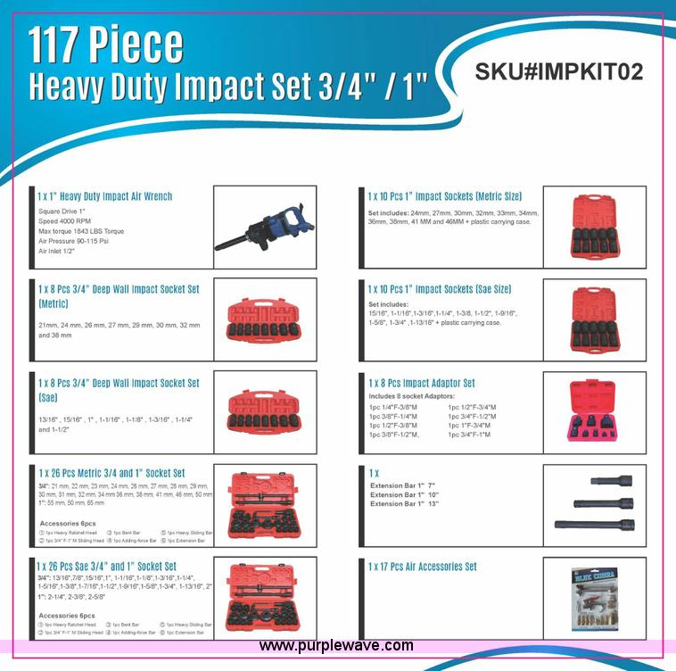 image for item F1177 117 piece 3/4" to 1" impact set