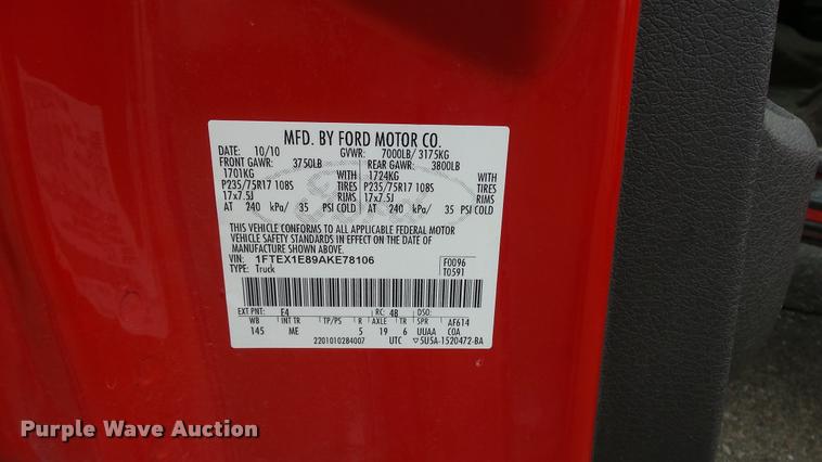 image for item K8043 2010 Ford F150 XLT SuperCab pickup truck