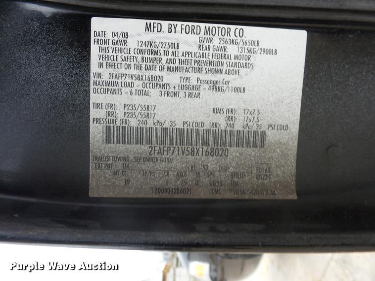 image for item L4505 2008 Ford Crown Victoria Police Interceptor