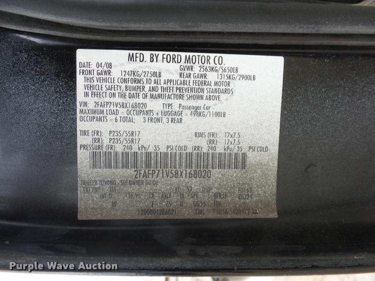 image for item L4505 2008 Ford Crown Victoria Police Interceptor