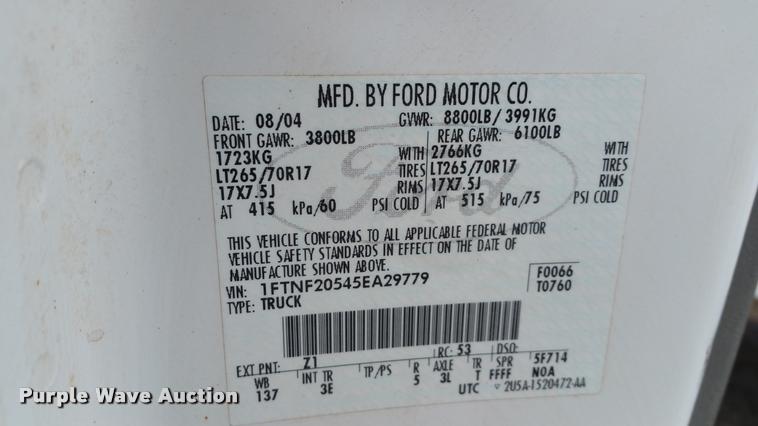 image for item L4509 2005 Ford F250 Super Duty pickup truck