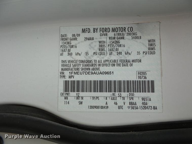 image for item L4511 2010 Ford Explorer SUV