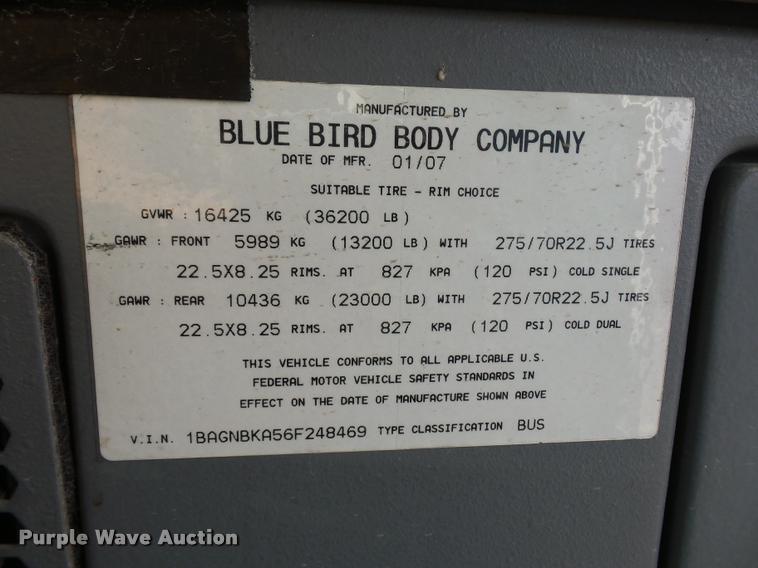 image for item L4669 2006 Blue Bird school bus