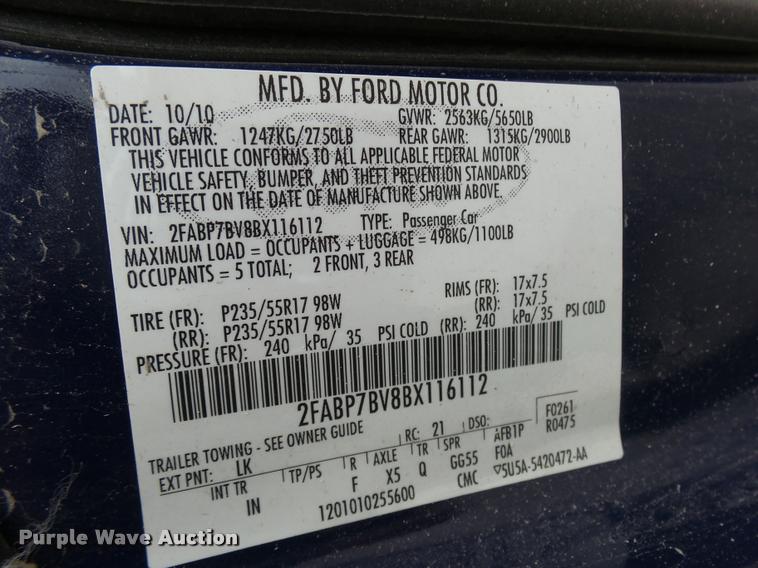 image for item L7220 2011 Ford Crown Victoria Police Interceptor