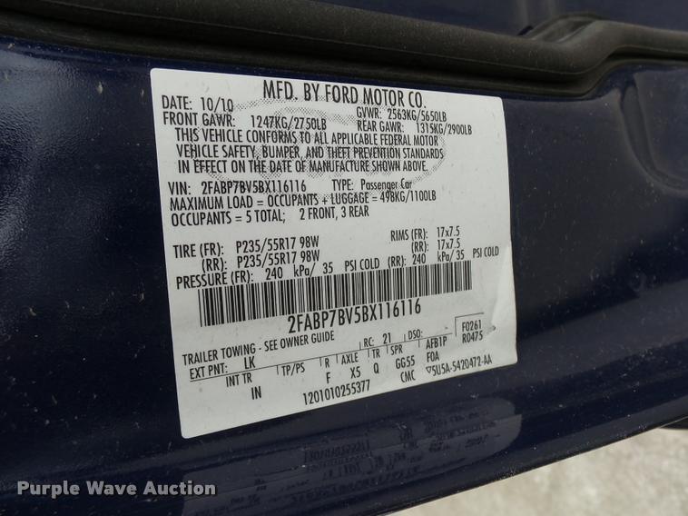 image for item L7224 2011 Ford Crown Victoria Police Interceptor