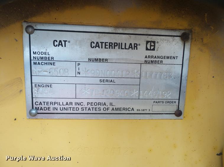 image for item DA5855 2000 Caterpillar AP-650B paver
