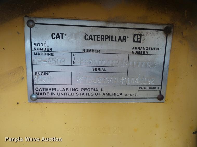 image for item DA5855 2000 Caterpillar AP-650B paver