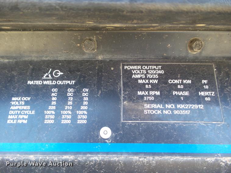 image for item DA7554 Miller Bobcat 225 NT welder/generator