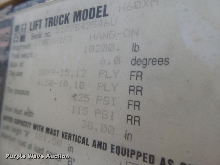 image for item DA9364 Hyster H60XM forklift