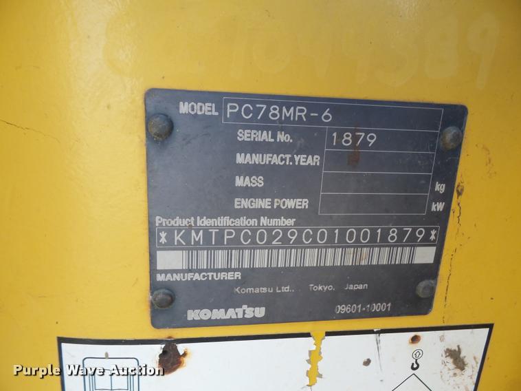 image for item DB2865 2007 Komatsu PC78MR-6 mini excavator
