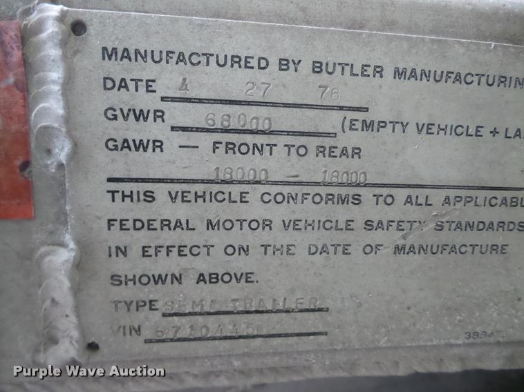 image for item DB5432 1976 Butler powder cement tanker trailer