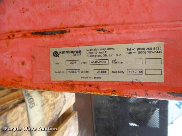 image for item DB5448 2004 Kinshofer 414P-2000 pallet forks