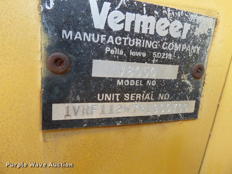 image for item K3397 1994 Vermeer V8050 trencher